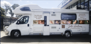 Mobile photography studio on wheels